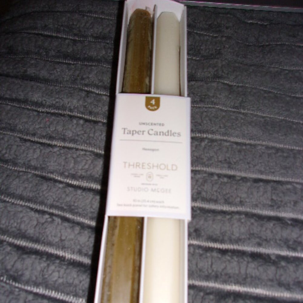 Threshold  Unscented Taper  4 Candles Set Hexagon
